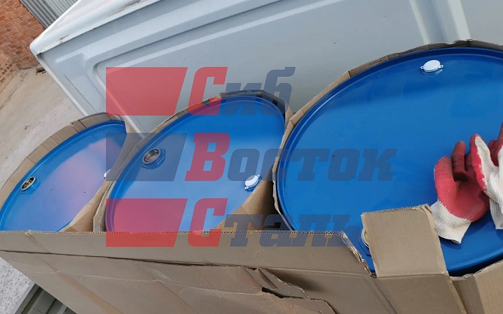 Бочка металл 216,5л. с пробками, 0,8х0.8х0.8, RAL5010 цв. синий