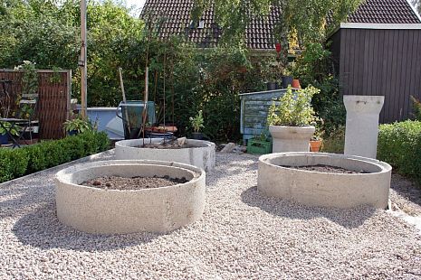 Клумба круглая серая D 300 мм (асбестоцементные изделия)